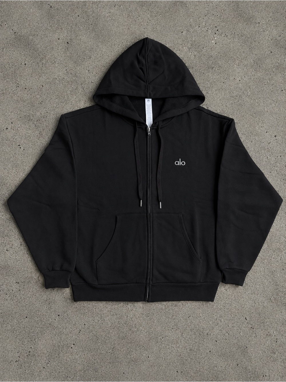 Alo Yoga Accolade Full Zip-Up Black Hoodie NWOT Unisex (Size XS)